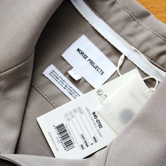 BNWT SS24 NORSE PROJECTS CARSTEN LIGHT WOOL LS SHIRT S - Picture 8 of 14